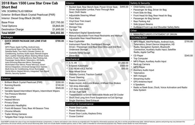 2018 Ram 1500 Lone Star Crew Cab 4x2 57 Box