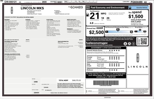 2015 Lincoln MKS 3.7L AWD for sale in Detroit, MI