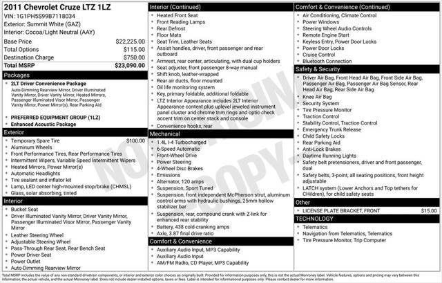 2011 Chevrolet Cruze LTZ 2011 Chevrolet Cruze LTZ
