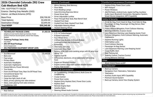 2026 Chevrolet Colorado ZR2, 4WD