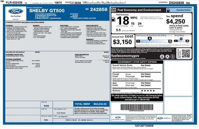 Used 2013 Ford Shelby GT500 Shelby GT500 For Sale in Muscle Shoals, AL