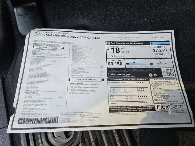 2026 Ram 1500 Big Horn Crew Cab 4x4 5'7" Box