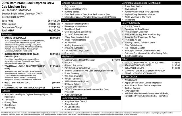 2026 Ram 2500 Black Express Crew Cab 4x4 64 Box