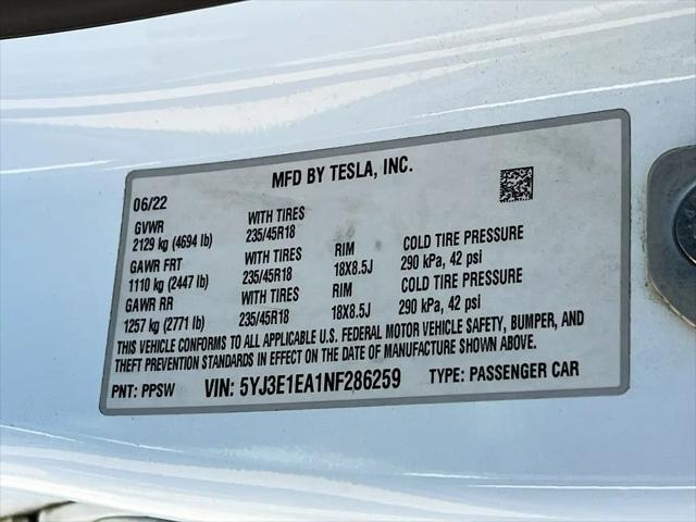 2022 Tesla Model 3 Rear-Wheel Drive