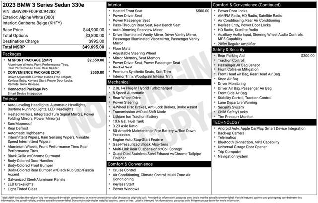 2023 BMW 330e 330e iPerformance
