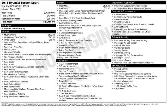 2016 Hyundai Tucson Sport 2016 Hyundai Tucson Sport
