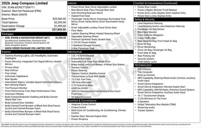 2026 Jeep Compass COMPASS LIMITED 4X4