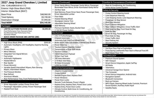 2027 Jeep Grand Cherokee L Limited 2027 Jeep Grand Cherokee L Limited