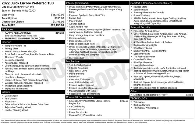 2022 Buick Encore FWD Preferred