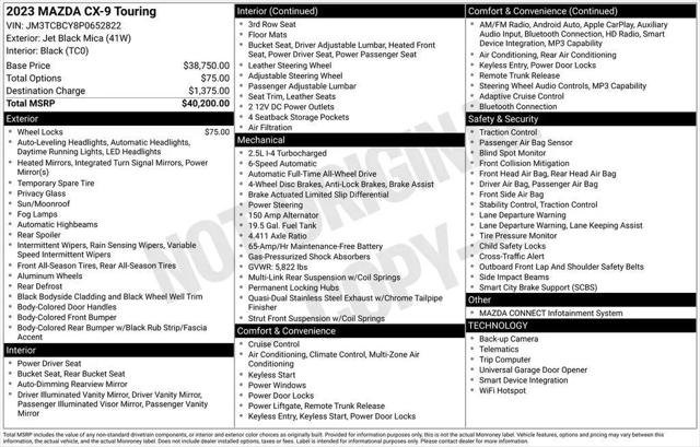 2023 Mazda CX-9 Touring for sale in Lynn, MA