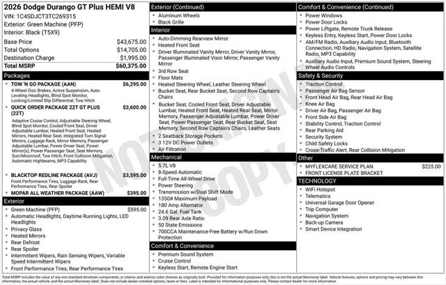 2026 Dodge Durango GT Plus AWD HEMI V8