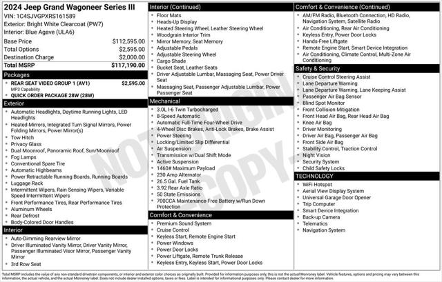 2024 Wagoneer Grand Wagoneer Series III 4x4 2024 Wagoneer Grand Wagoneer Series III 4x4