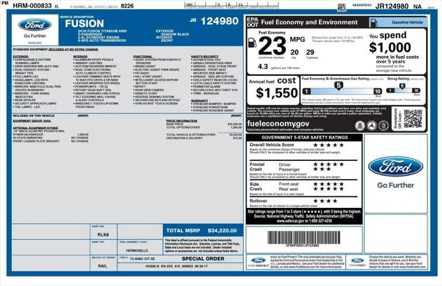 2018 Ford Fusion Titanium 2018 Ford Fusion Titanium