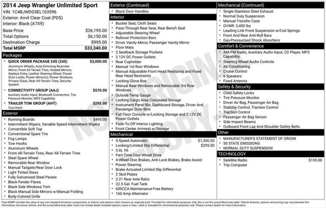 2014 Jeep Wrangler Unlimited Sport 2014 Jeep Wrangler Unlimited Sport
