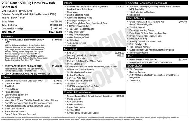 2023 Ram 1500 Big Horn Crew Cab 4x4 57 Box