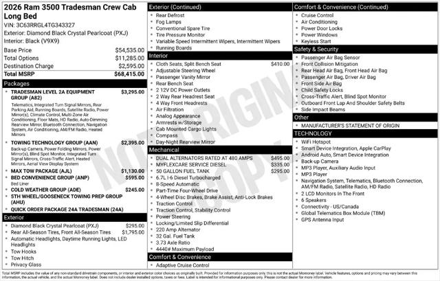 2026 Ram 3500 Tradesman Crew Cab 4x4 8 Box