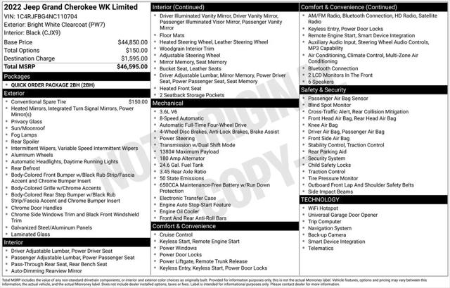 2022 Jeep Grand Cherokee WK Limited 4x4