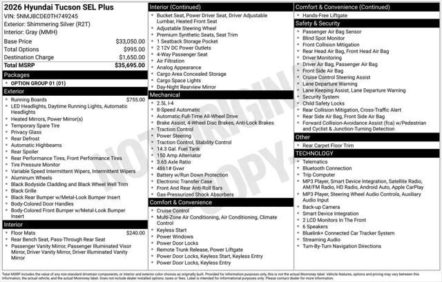 2026 Hyundai Tucson SEL Plus