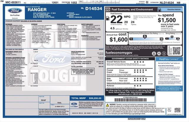 2022 Ford Ranger XL 2022 Ford Ranger XL