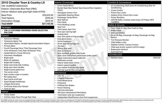2010 Chrysler Town and Country New LX