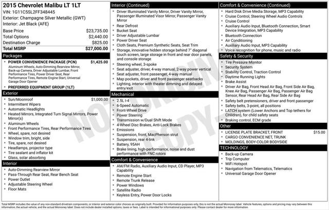 2015 Chevrolet Malibu 1LT 2015 Chevrolet Malibu 1LT