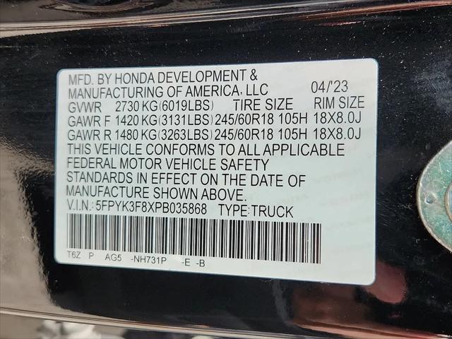 2023 Honda Ridgeline Black Edition