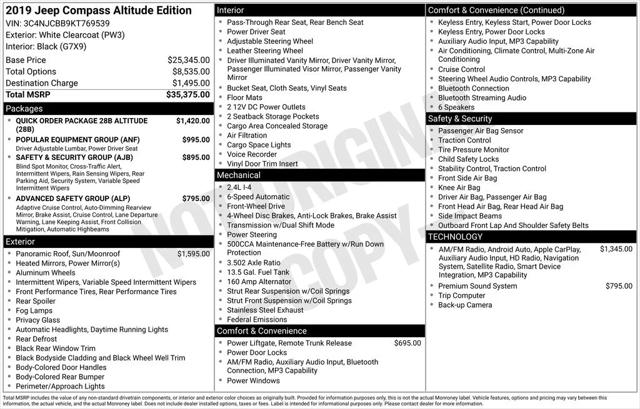 2019 Jeep Compass Altitude FWD 2019 Jeep Compass Altitude FWD