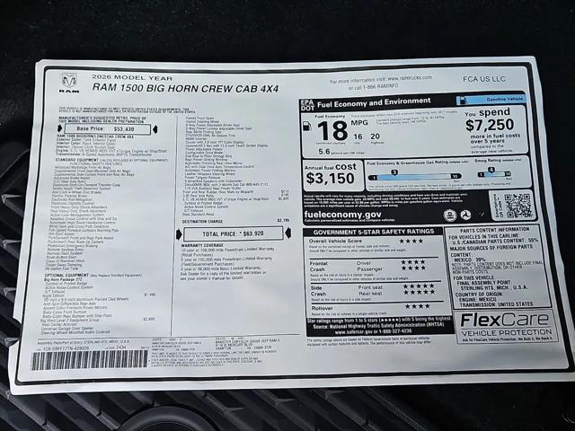 2026 Ram 1500 Big Horn Crew Cab 4x4 57 Box