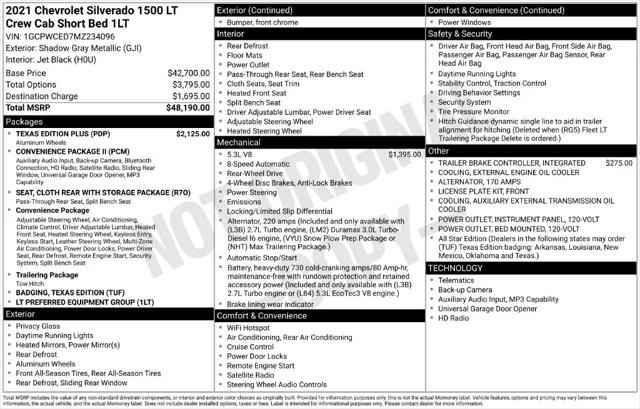 2021 Chevrolet Silverado 1500 2WD Crew Cab Short Bed LT