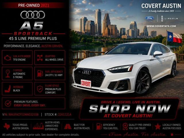 2021 Audi A5 Sportback Premium Plus 45 TFSI quattro S tronic for sale in Austin, TX