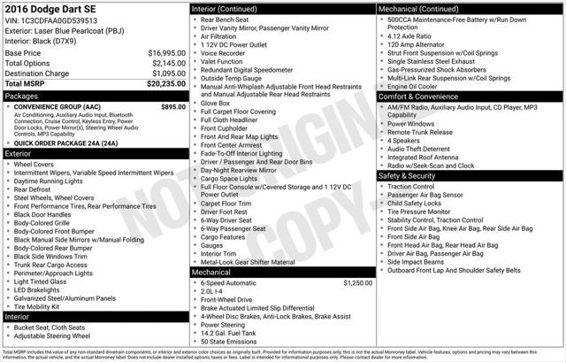 2016 Dodge Dart SE for sale in Roanoke, VA