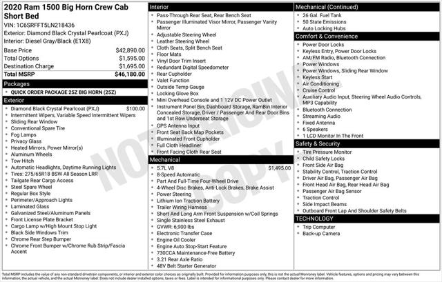 2020 Ram 1500 Big Horn Crew Cab 4x4 5'7" Box