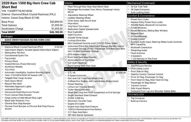 2020 Ram 1500 Big Horn Crew Cab 4x4 57 Box