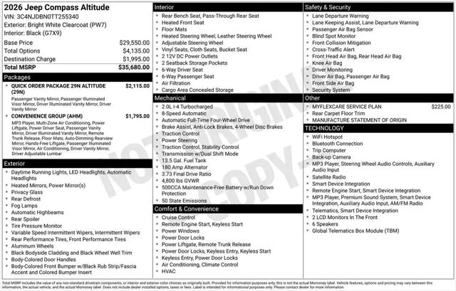 2026 Jeep Compass Latitude Altitude