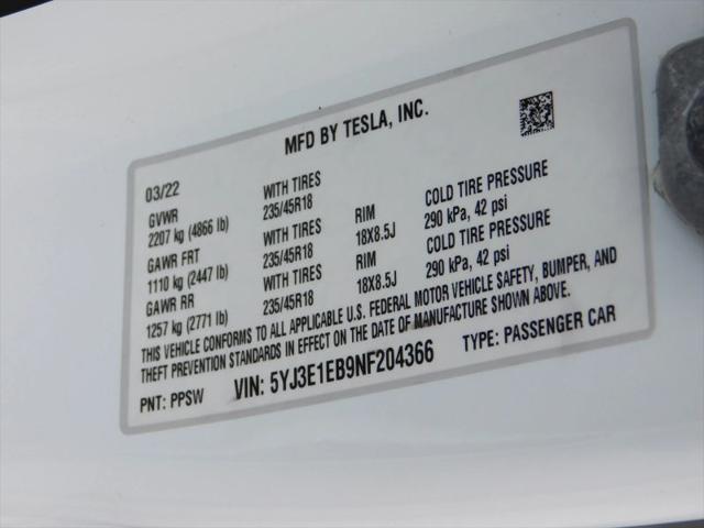 2022 Tesla Model 3 Long Range Dual Motor All-Wheel Drive