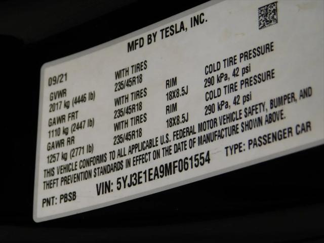 2021 Tesla Model 3 Standard Range Plus Rear-Wheel Drive