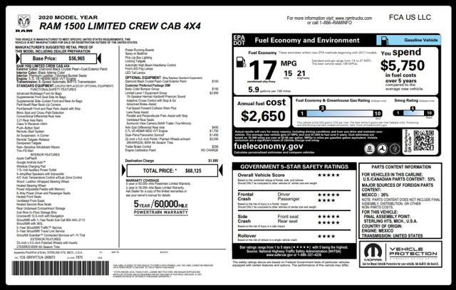 2020 Ram 1500 Limited Crew Cab 4x4 57 Box