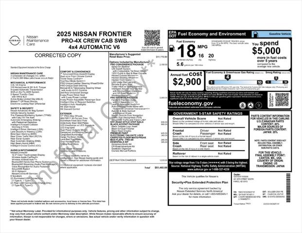 2025 Nissan Frontier Crew Cab PRO-4X 4x4