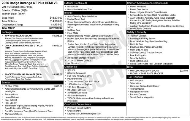 2026 Dodge Durango GT Plus AWD HEMI V8
