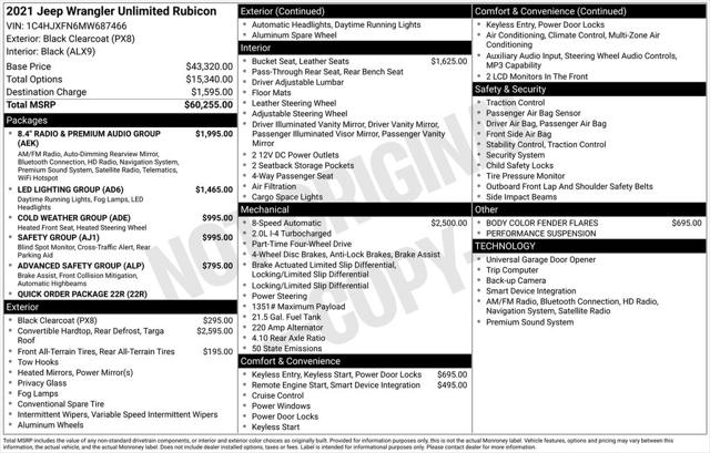 Used 2021 Jeep Wrangler Unlimited Rubicon 4x4 For Sale in Muscle Shoals, AL