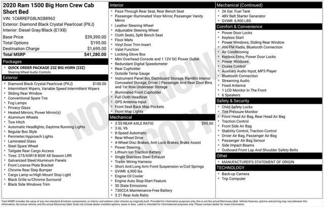 2020 Ram 1500 Big Horn Crew Cab 4x2 57 Box