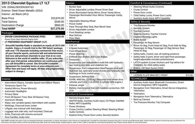 2013 Chevrolet Equinox LT 2013 Chevrolet Equinox LT