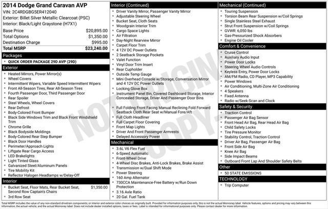 Used 2014 Dodge Grand Caravan American Value Pkg For Sale in Muscle Shoals, AL