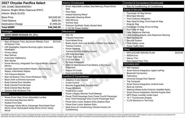 2027 Chrysler Pacifica PACIFICA SELECT