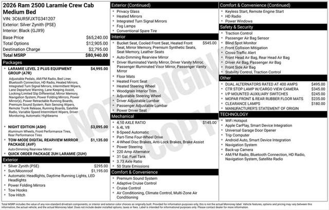 2026 Ram 2500 Laramie Crew Cab 4x4 6'4" Box