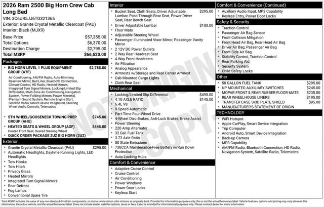 2026 Ram 2500 Big Horn Crew Cab 4x4 8 Box