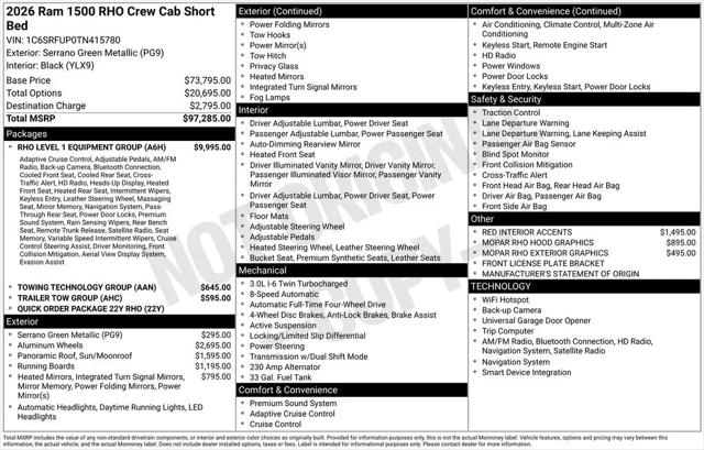 2026 Ram 1500 RHO Crew Cab 4x4 57 Box
