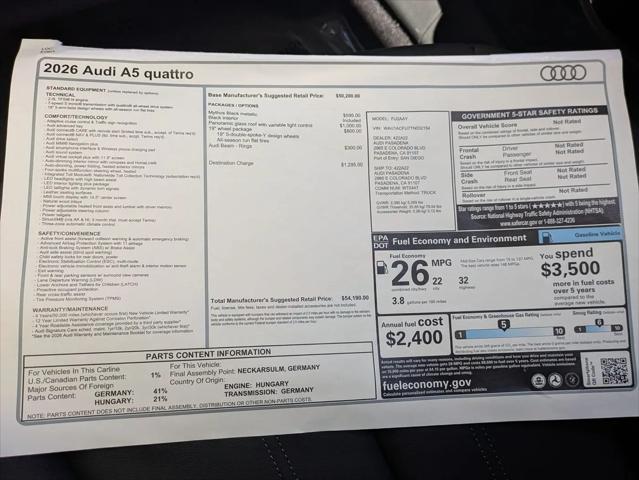 2026 Audi A5 Premium TFSI quattro S tronic