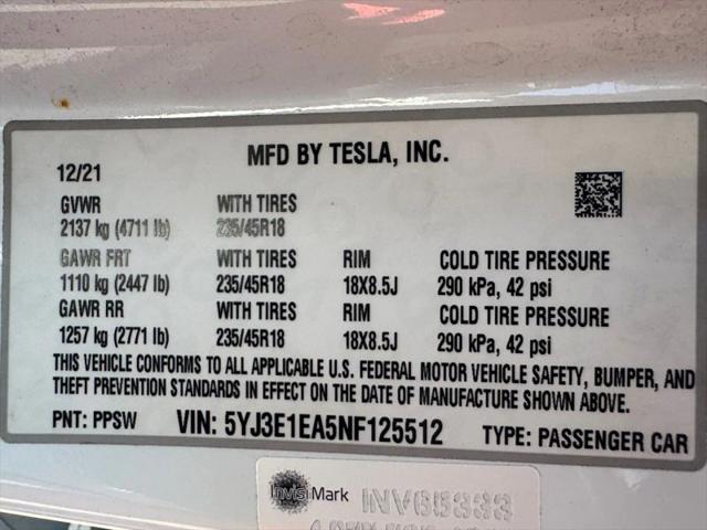 2022 Tesla Model 3 Rear-Wheel Drive
