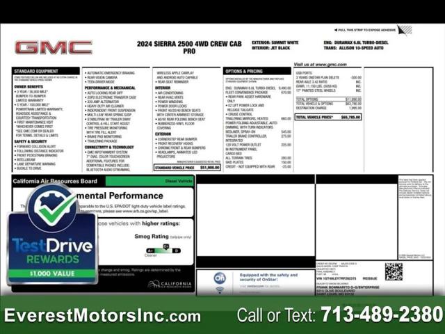 2024 GMC Sierra 2500HD 4WD Crew Cab Standard Bed Pro for sale in Houston, TX